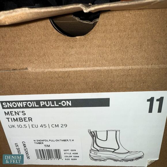 Eddie Bauer Snowfoil Pull-On Winter Boots Men’s Size 11 Timber Brown Waterproof - Picture 10 of 11